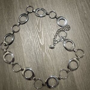 Nine West Silver Open Circle Link belts